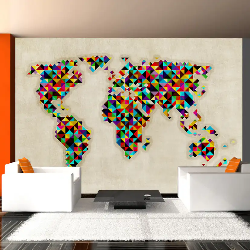 Fototapet Arkiio World Map A Kaleidoscope Of Colors