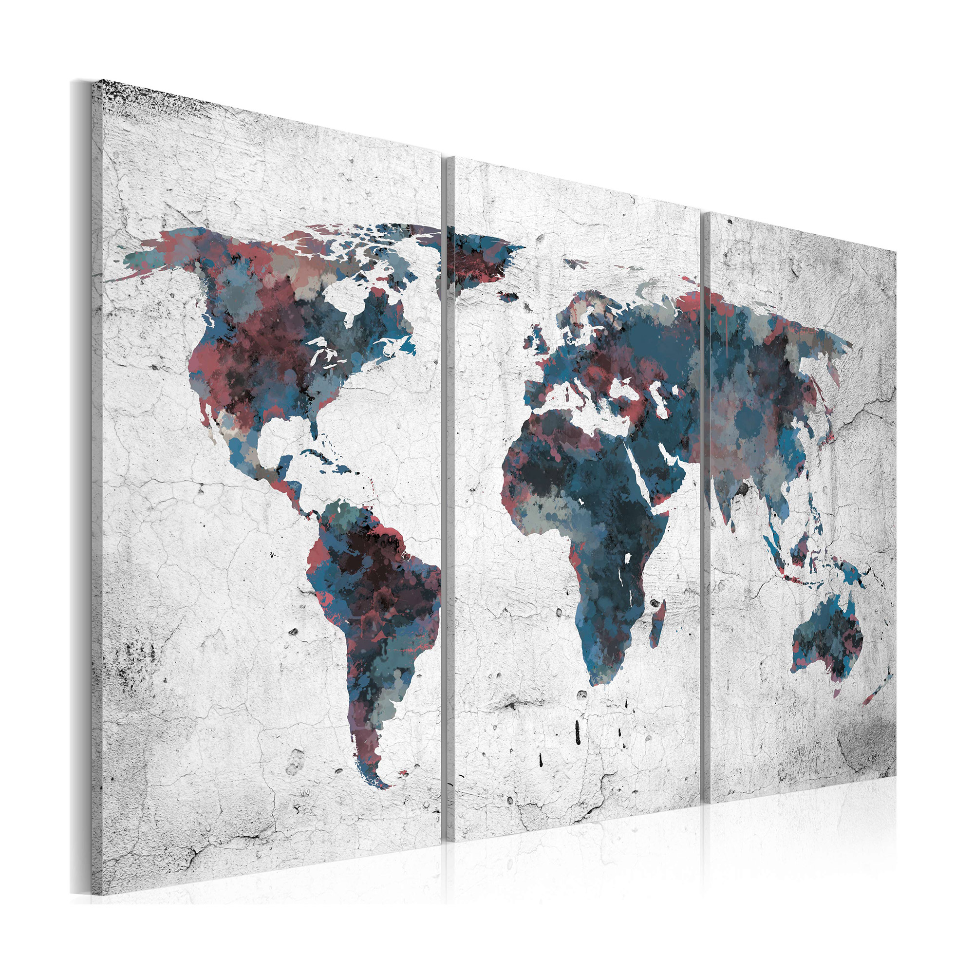 Tavla Arkiio Oupptäckta Kontinenter Triptych