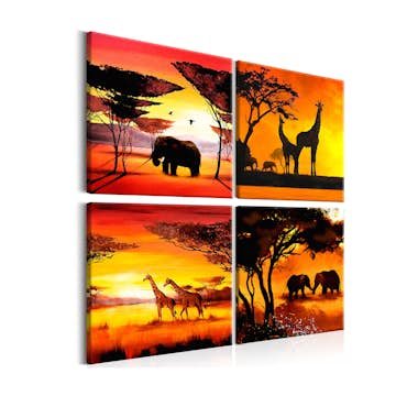 Tavla Arkiio African Animals 4 delar 60x60