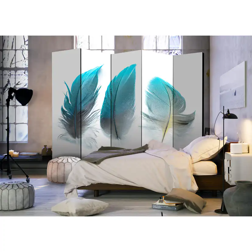 Rumsavdelare Skärmvägg Arkiio Blue Feathers II 225x172 cm