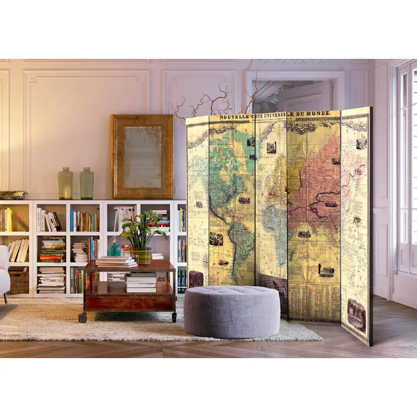 Rumsavdelare Skärmvägg Arkiio Nouvelle Carte Du Monde 225x172 cm