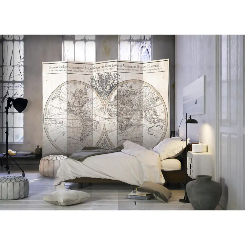 Rumsavdelare Skärmvägg Arkiio Mappe-Monde Geo-Hydrographique 225x172 cm