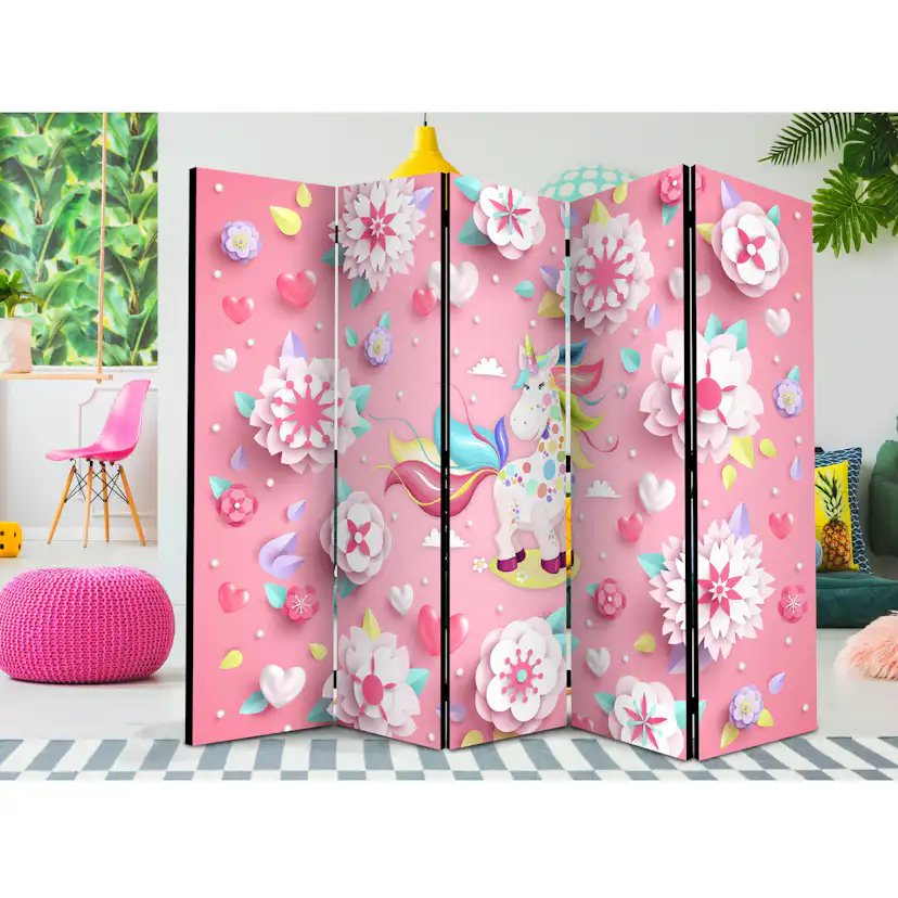 Rumsavdelare Skärmvägg Arkiio Unicorn on Flowerbed II 225x172 cm