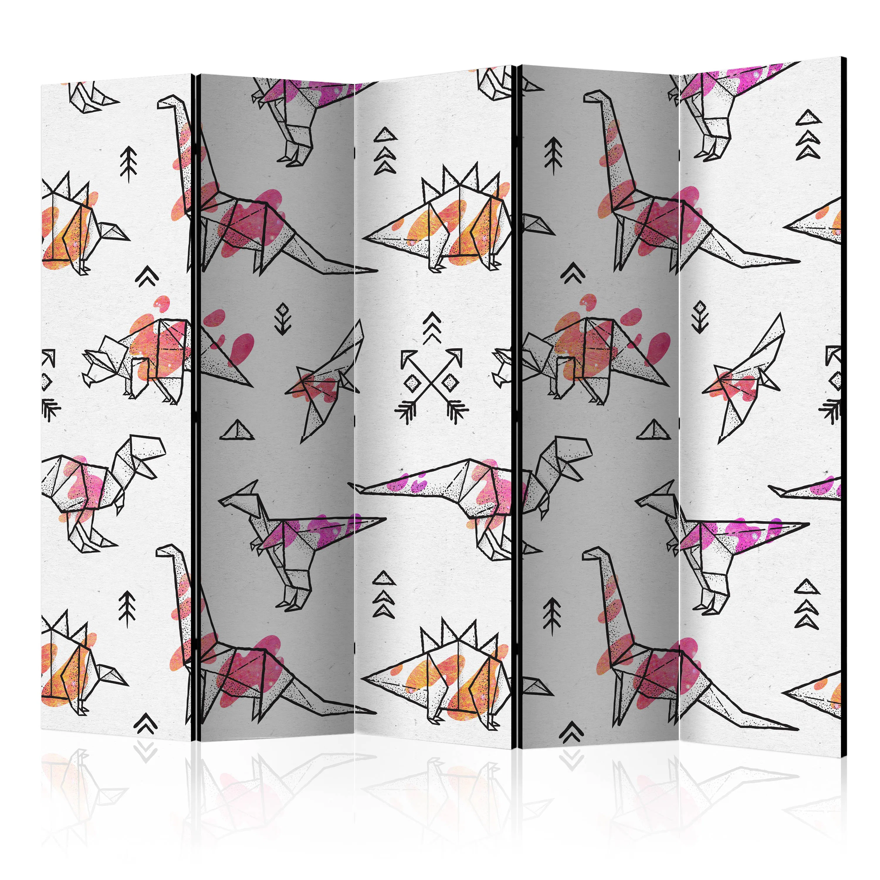Rumsavdelare Skärmvägg Arkiio Origami Dinosaurs II 225x172 cm