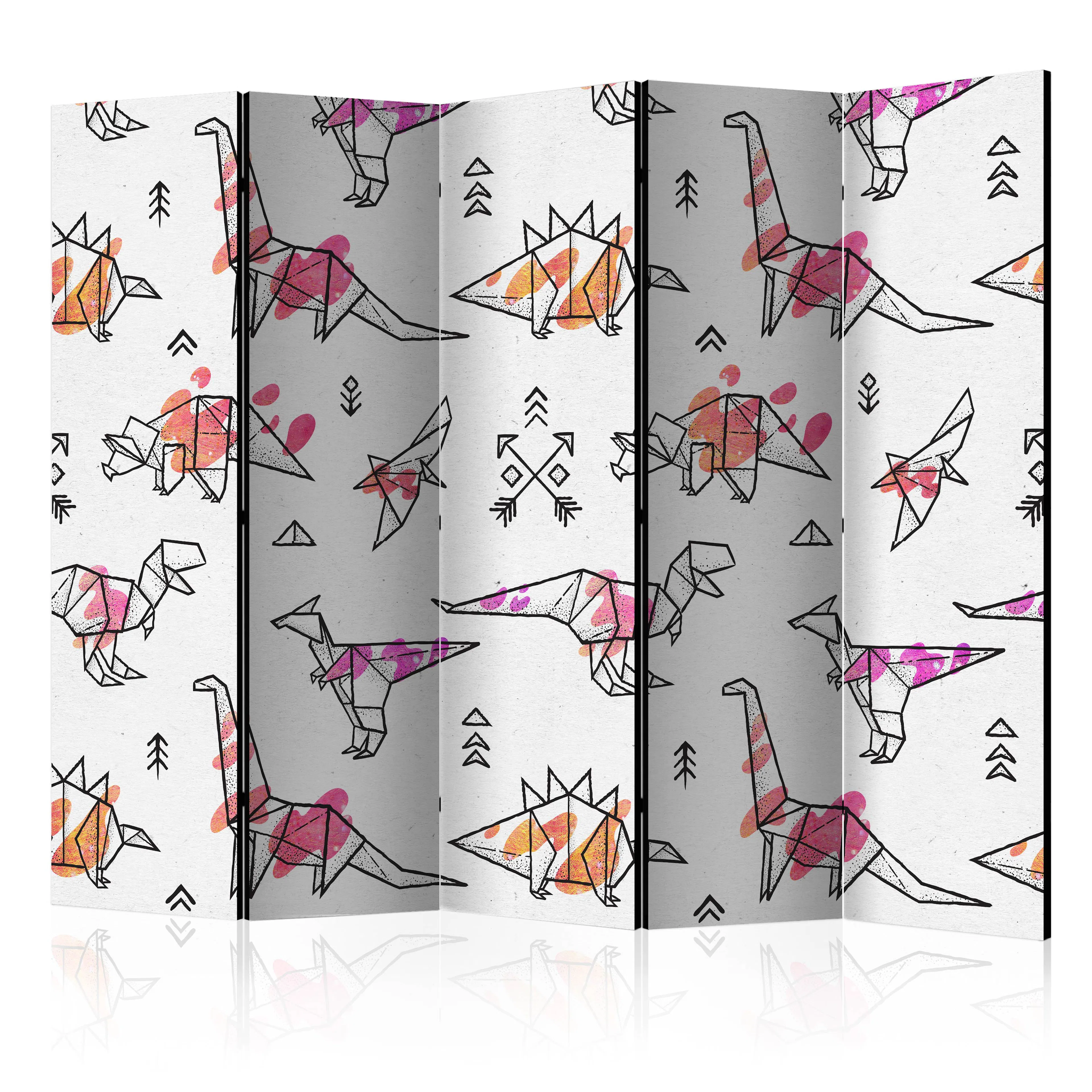 Rumsavdelare Skärmvägg Arkiio Origami Dinosaurs II 225x172 cm