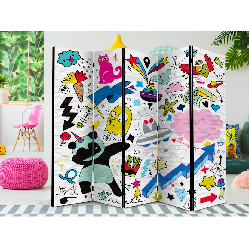Rumsavdelare Skärmvägg Arkiio Energetic Panda II 225x172 cm