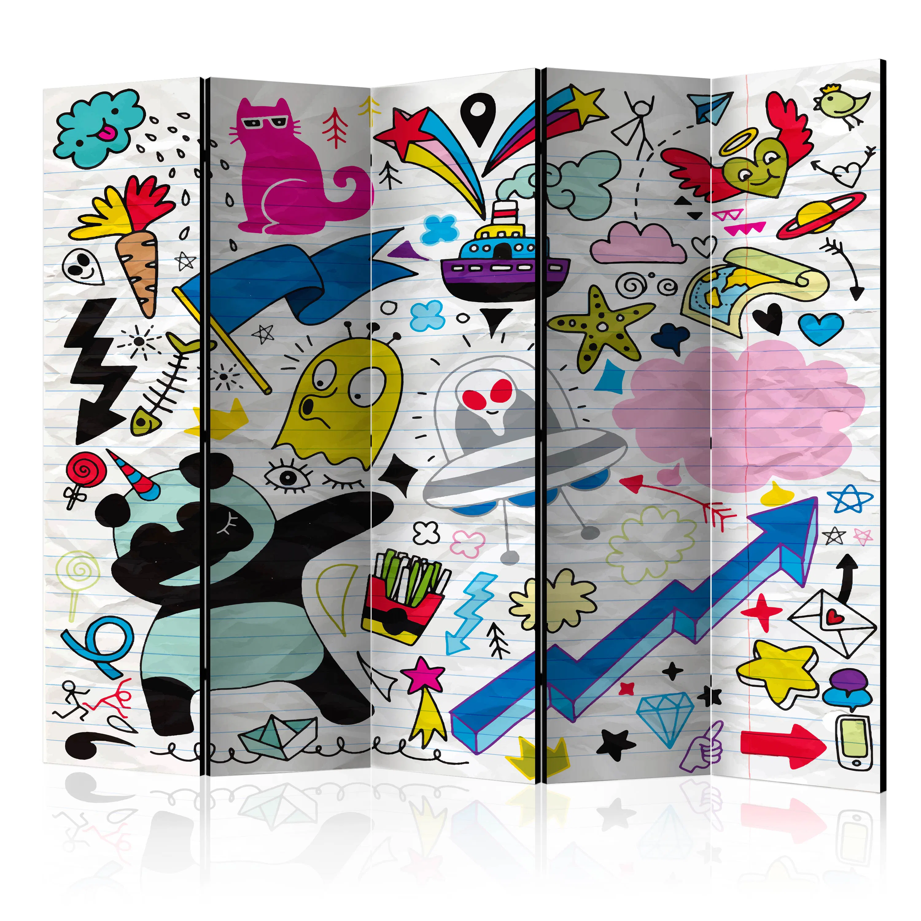 Rumsavdelare Skärmvägg Arkiio Energetic Panda II 225x172 cm