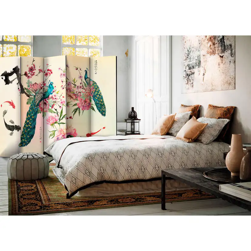 Rumsavdelare Skärmvägg Arkiio Peacock Love II 225x172 cm
