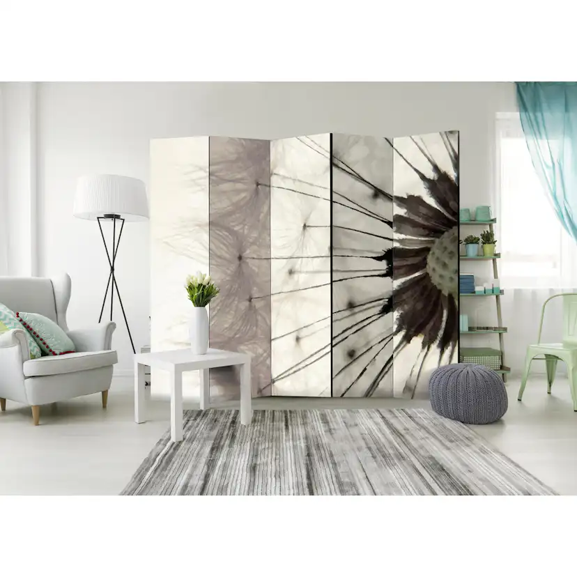 Rumsavdelare Skärmvägg Arkiio White Dandelion II Vit/Grå 225x172 cm