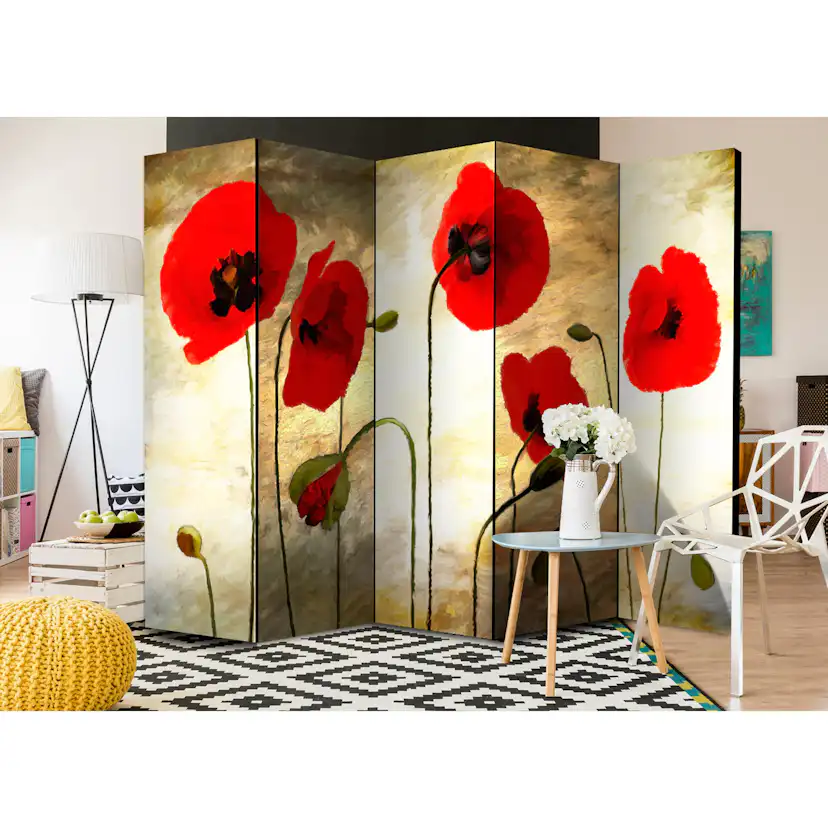 Rumsavdelare Skärmvägg Arkiio Golden Field of Poppies II 225x172 cm