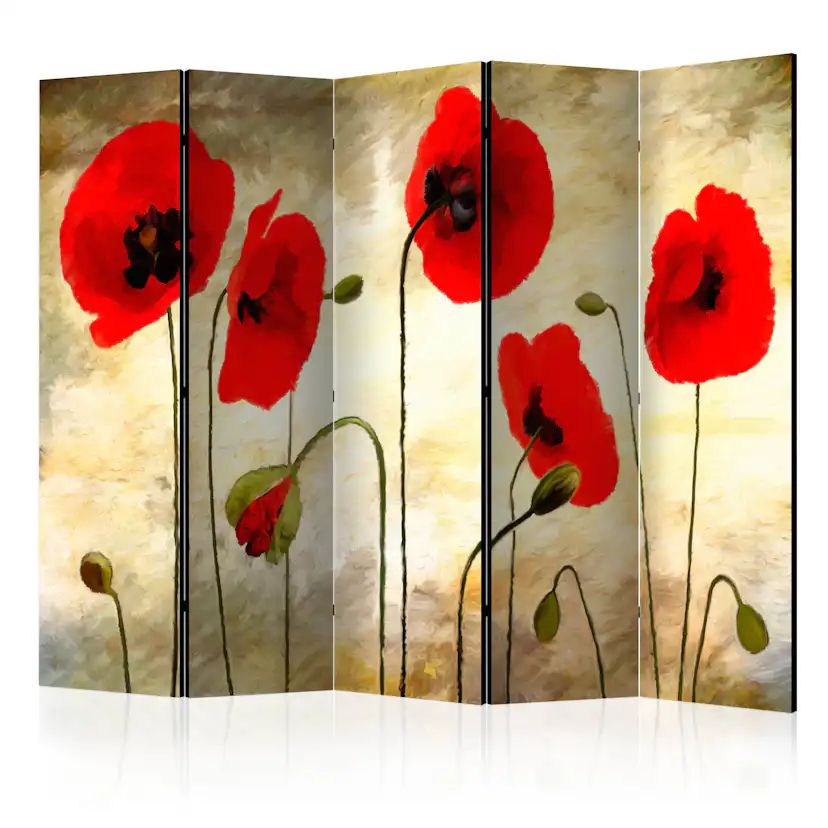 Rumsavdelare Skärmvägg Arkiio Golden Field of Poppies II 225x172 cm