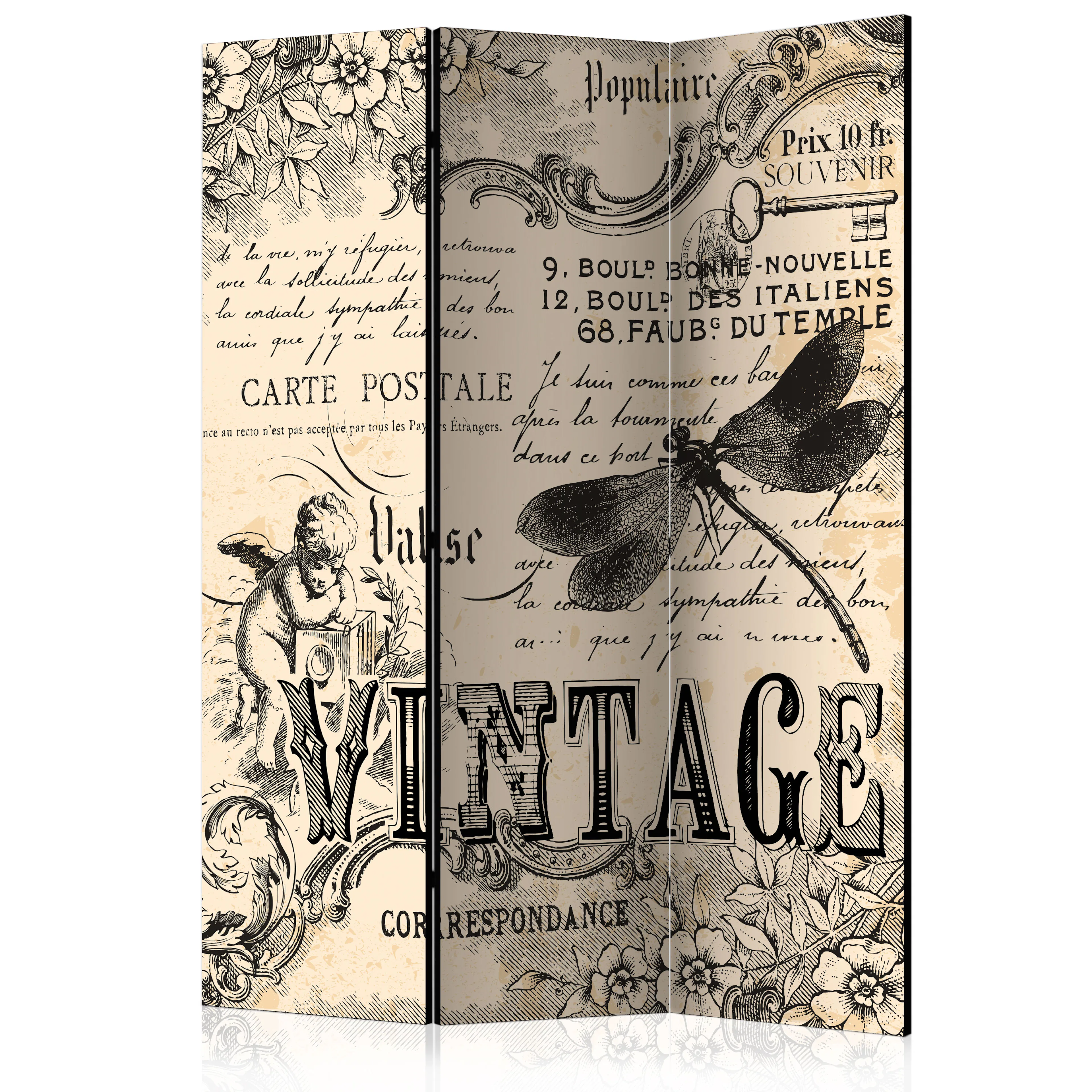 Rumsavdelare Skärmvägg Arkiio Vintage Correspondence 135x172 cm