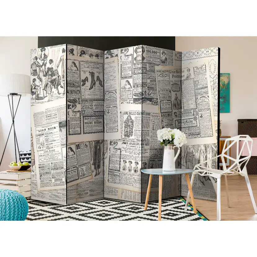 Rumsavdelare Skärmvägg Arkiio Vintage Newspapers II 225x172 cm