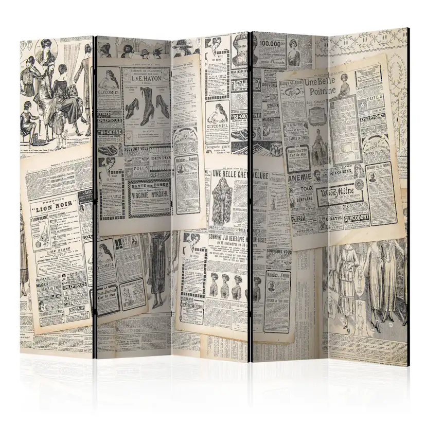 Rumsavdelare Skärmvägg Arkiio Vintage Newspapers II 225x172 cm