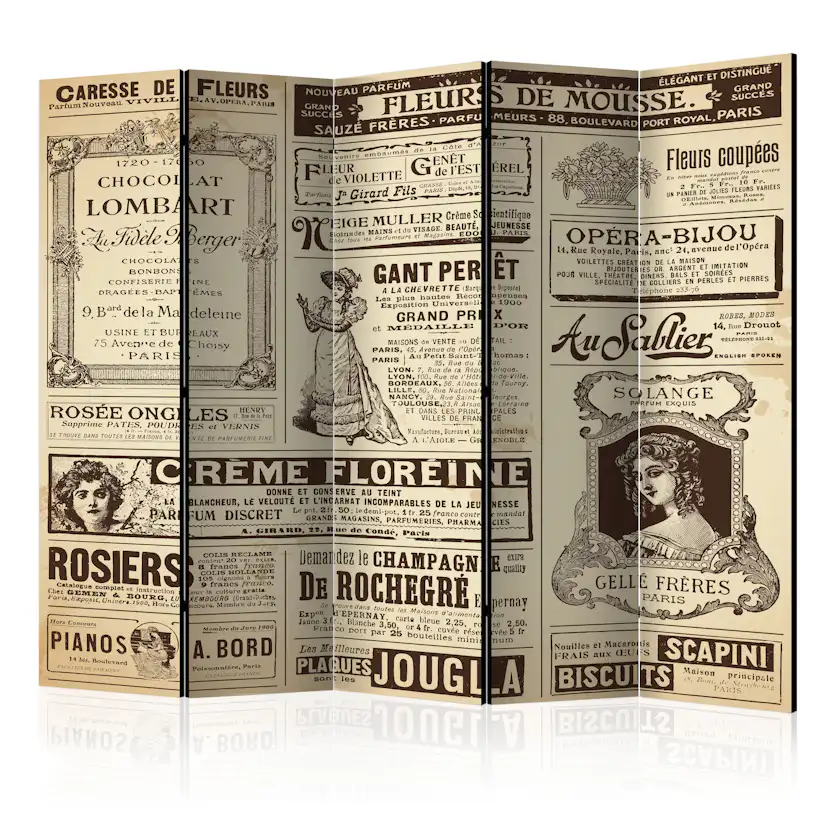 Rumsavdelare Skärmvägg Arkiio Vintage Magazines II 225x172 cm