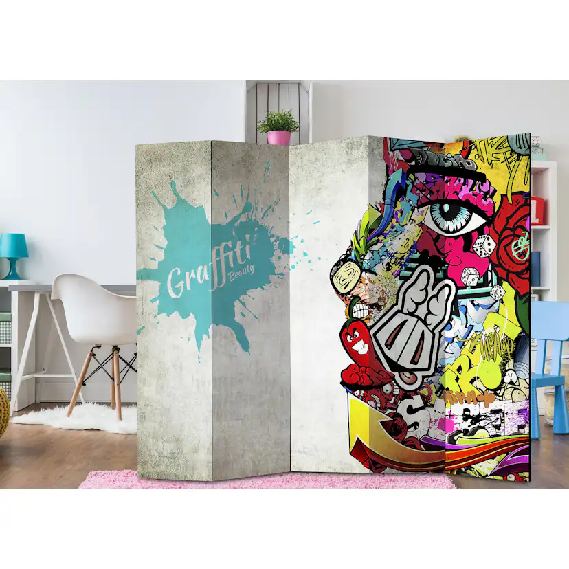 Rumsavdelare Skärmvägg Arkiio Graffiti Beauty 225x172 cm