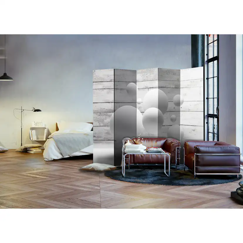 Rumsavdelare Skärmvägg Arkiio Balls II Grå/Vit 225x172 cm