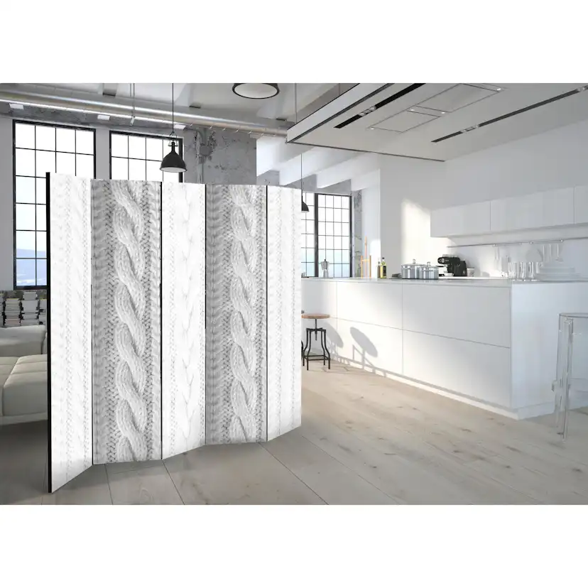 Rumsavdelare Skärmvägg Arkiio White Knit II 225x172 cm