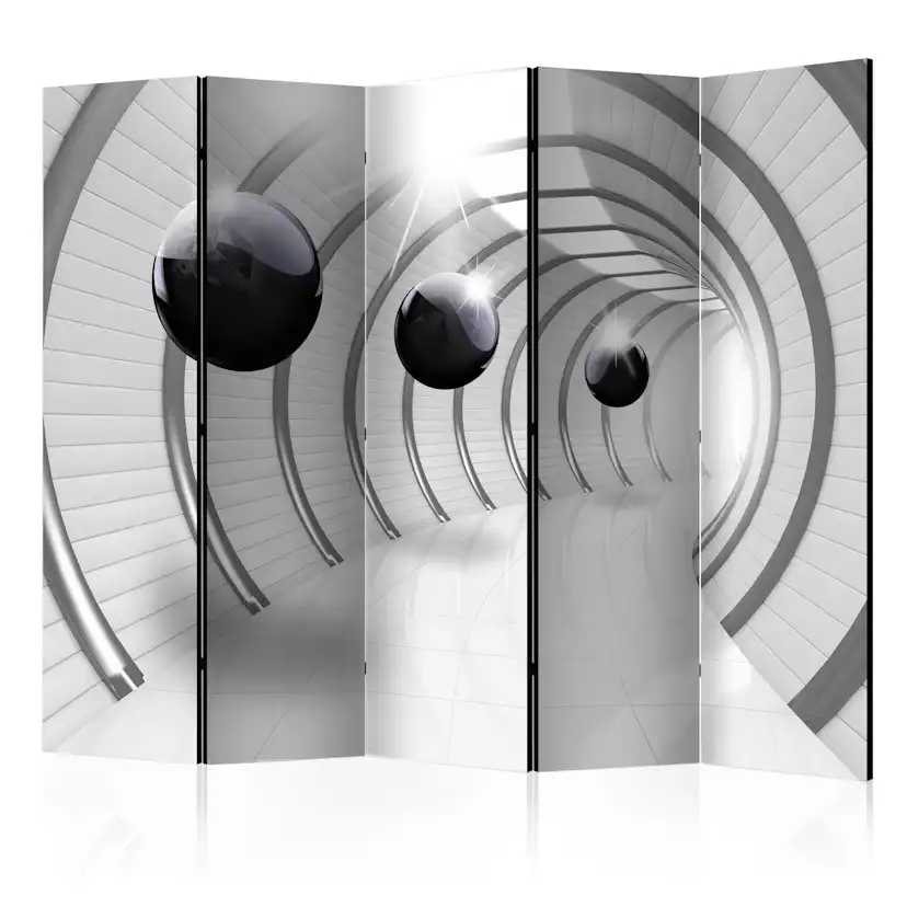 Rumsavdelare Skärmvägg Arkiio Futuristic Tunnel II Svart/Grå/Vit 225x172 cm