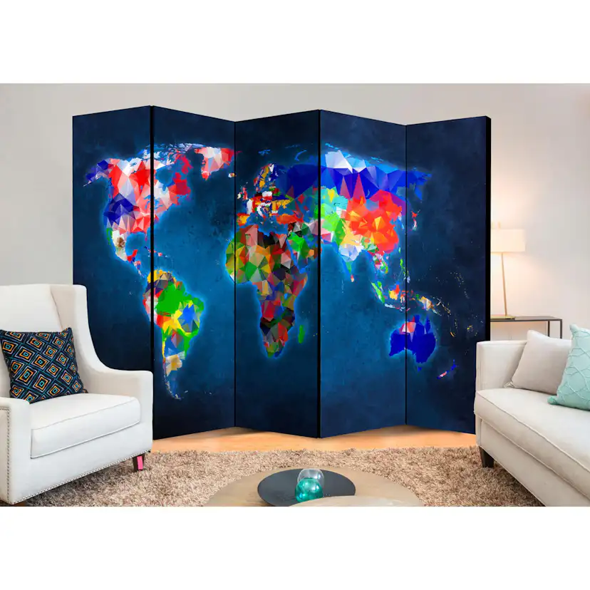 Rumsavdelare Skärmvägg Arkiio Colorful Map 225x172 cm