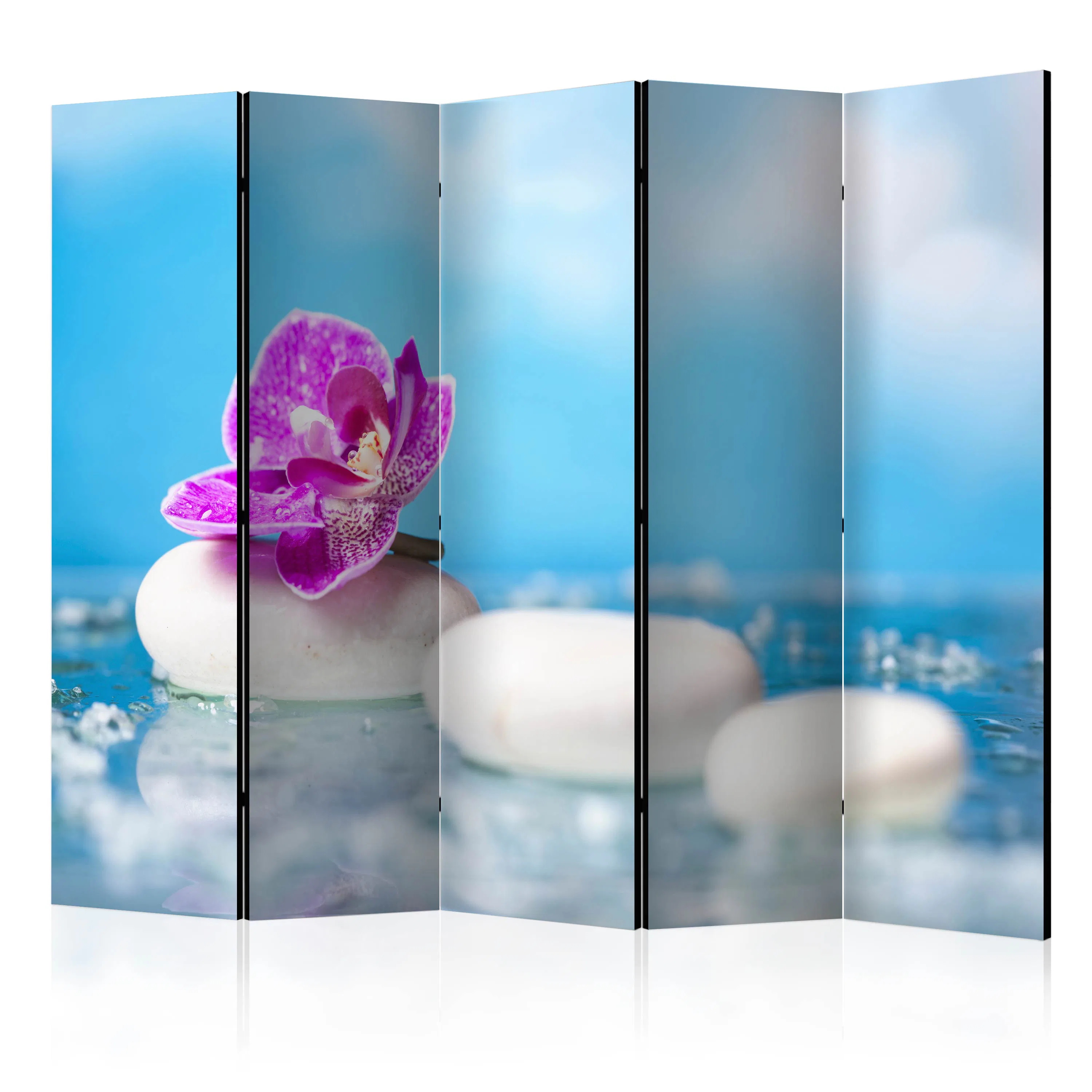 Rumsavdelare Skärmvägg Arkiio Pink Orchid and White Zen Stones II 225x172 cm