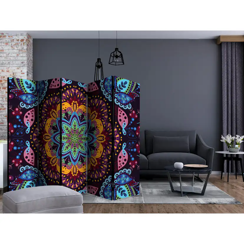 Rumsavdelare Skärmvägg Arkiio Colourful Kaleidoscope II 225x172 cm