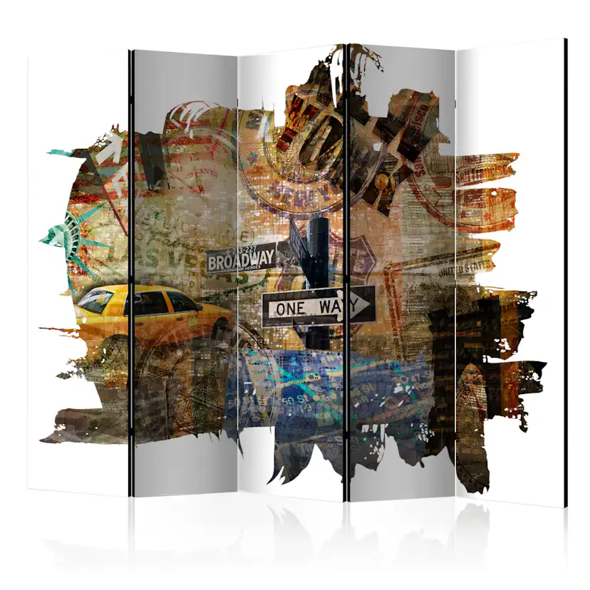 Rumsavdelare Skärmvägg Arkiio New York Collage II 225x172 cm
