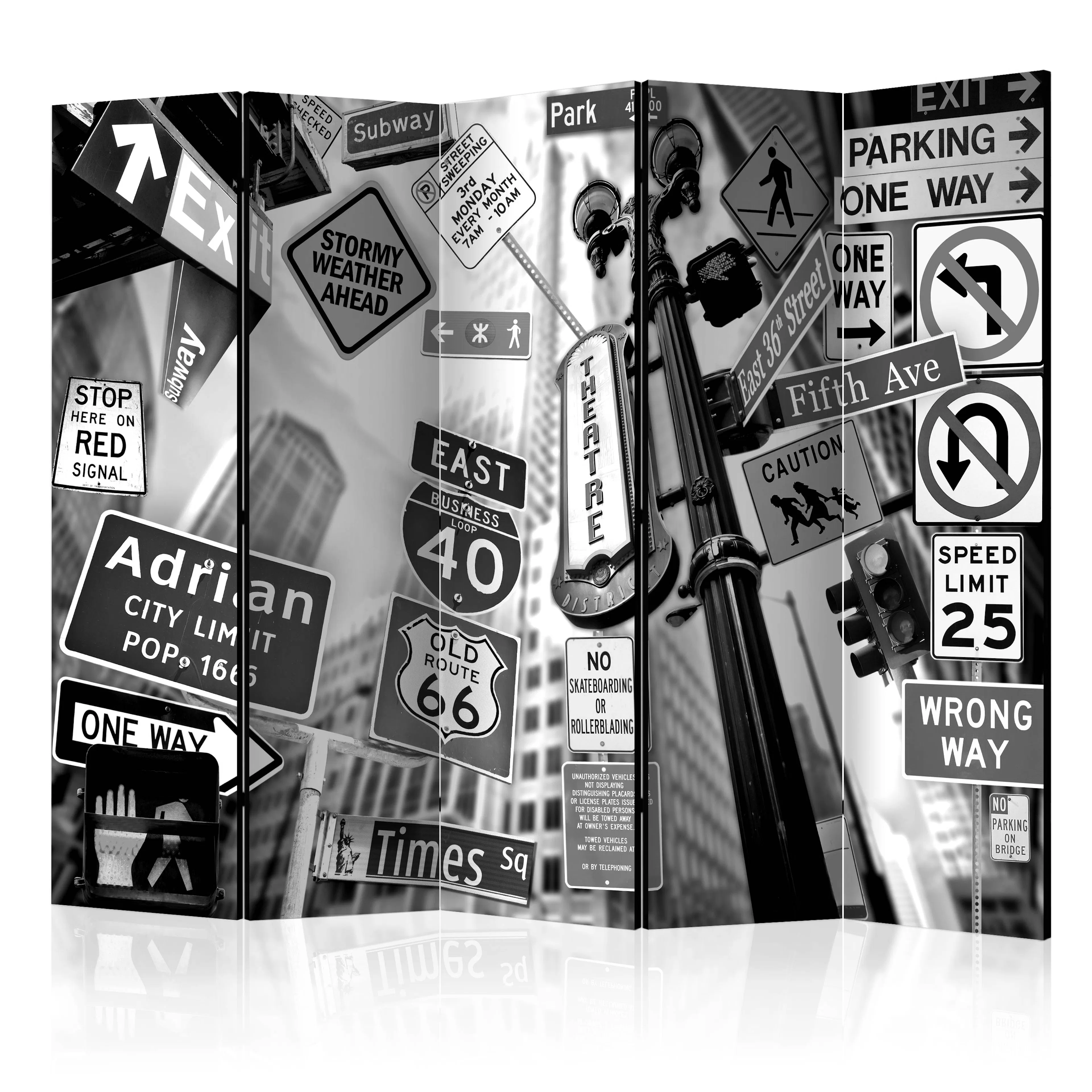 Rumsavdelare Skärmvägg Arkiio Roads to Manhattan II 225x172 cm