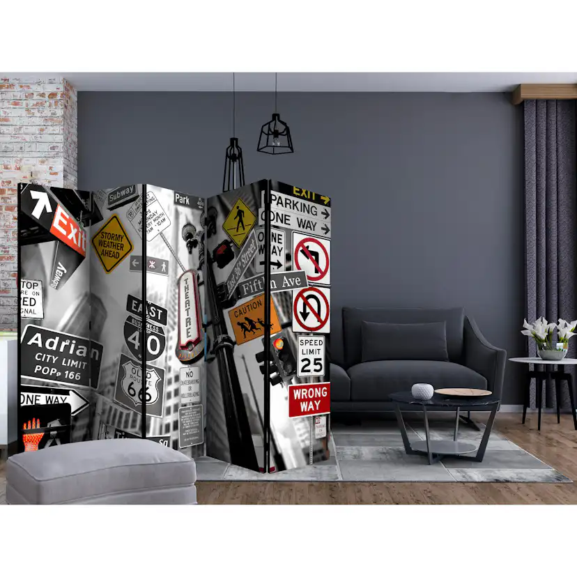 Rumsavdelare Skärmvägg Arkiio New York Signs II 225x172 cm