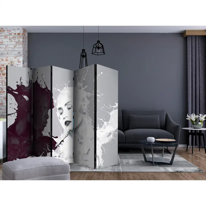 Rumsavdelare Skärmvägg Arkiio Dissonance II Svart/Vit 225x172 cm