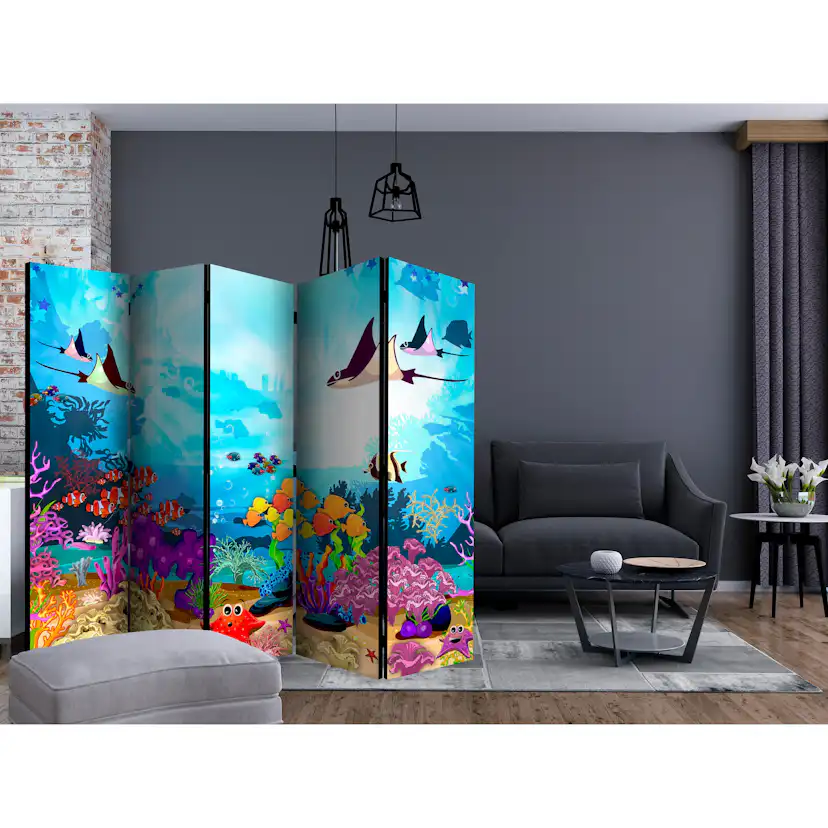 Rumsavdelare Skärmvägg Arkiio Colourful Fish II 225x172 cm