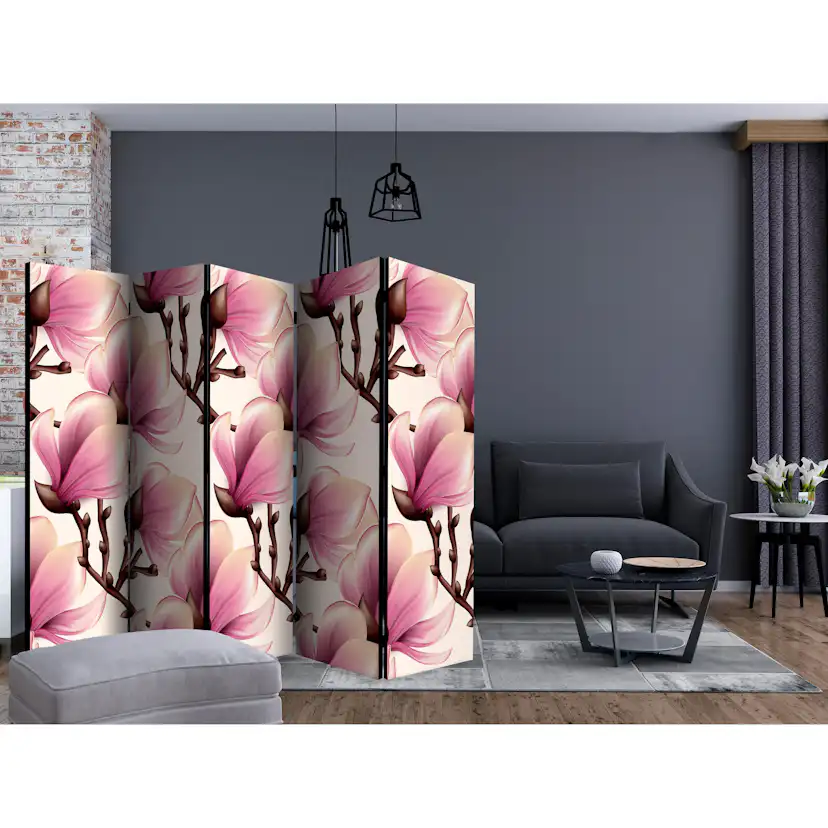 Rumsavdelare Skärmvägg Arkiio Blooming Magnolias II 225x172 cm