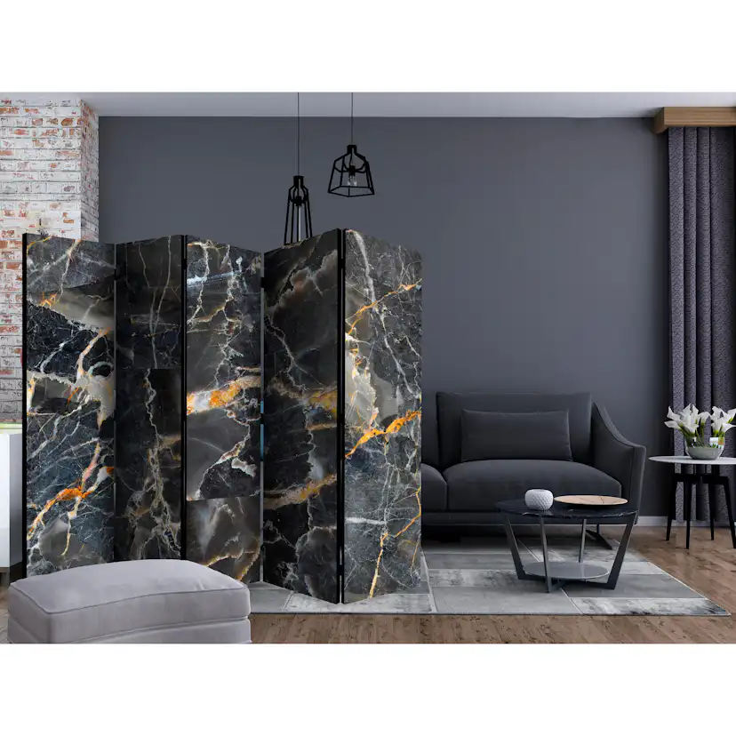 Rumsavdelare Skärmvägg Arkiio Black Marble II 225x172 cm
