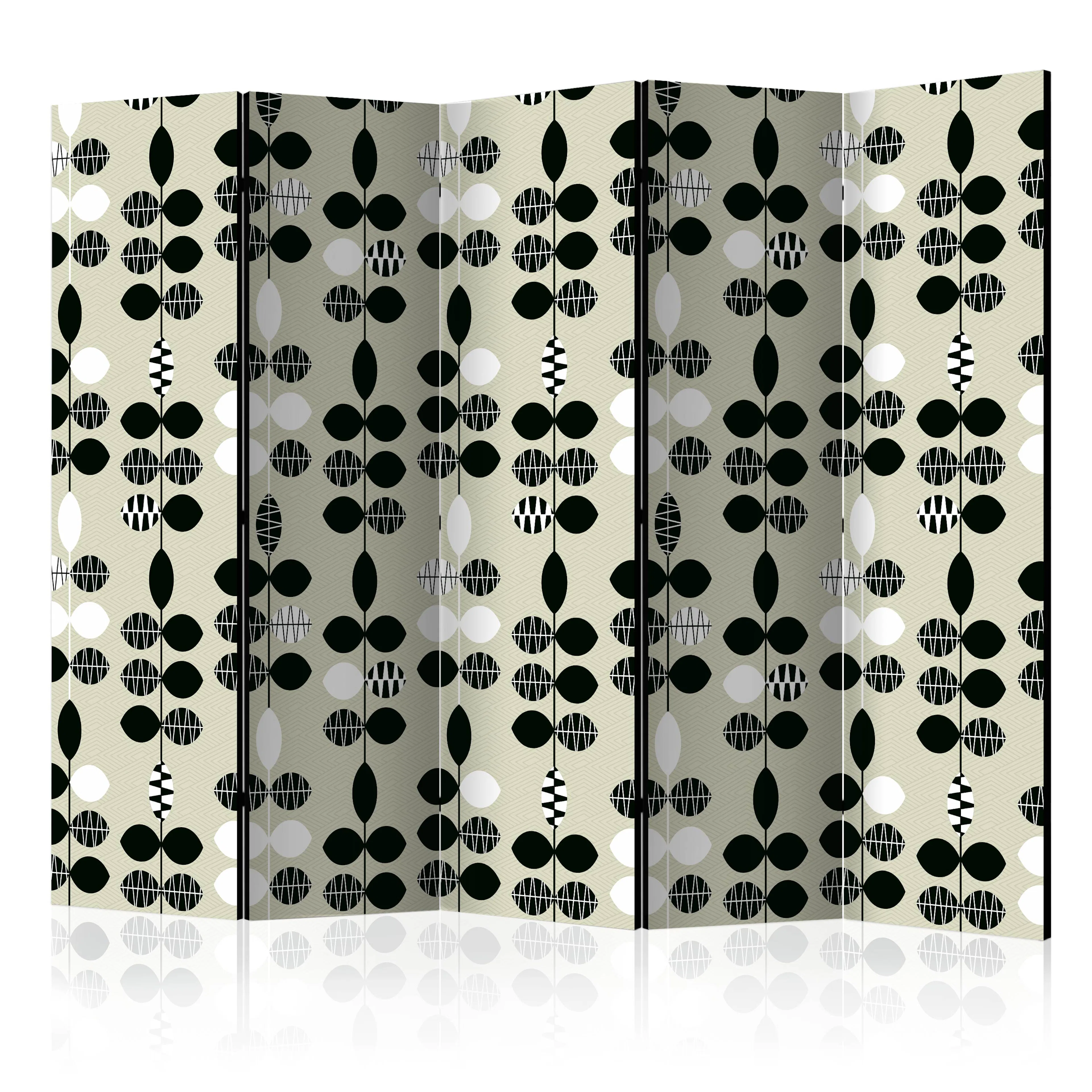 Rumsavdelare Skärmvägg Arkiio Black and White Dots II 225x172 cm