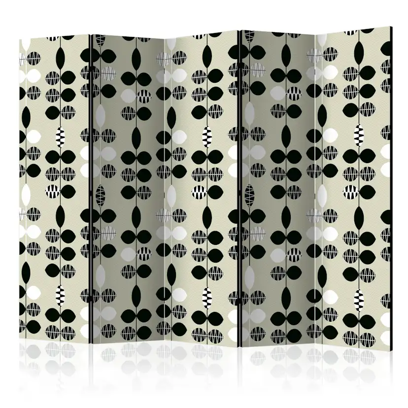 Rumsavdelare Skärmvägg Arkiio Black and White Dots II 225x172 cm