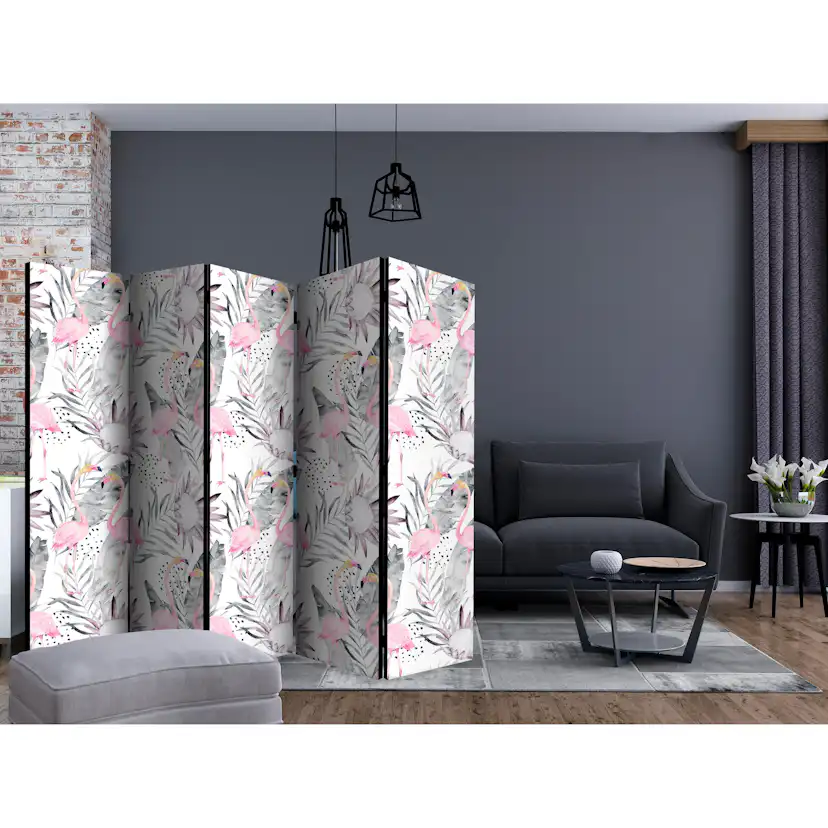 Rumsavdelare Skärmvägg Arkiio Flamingos and Twigs II 225x172 cm