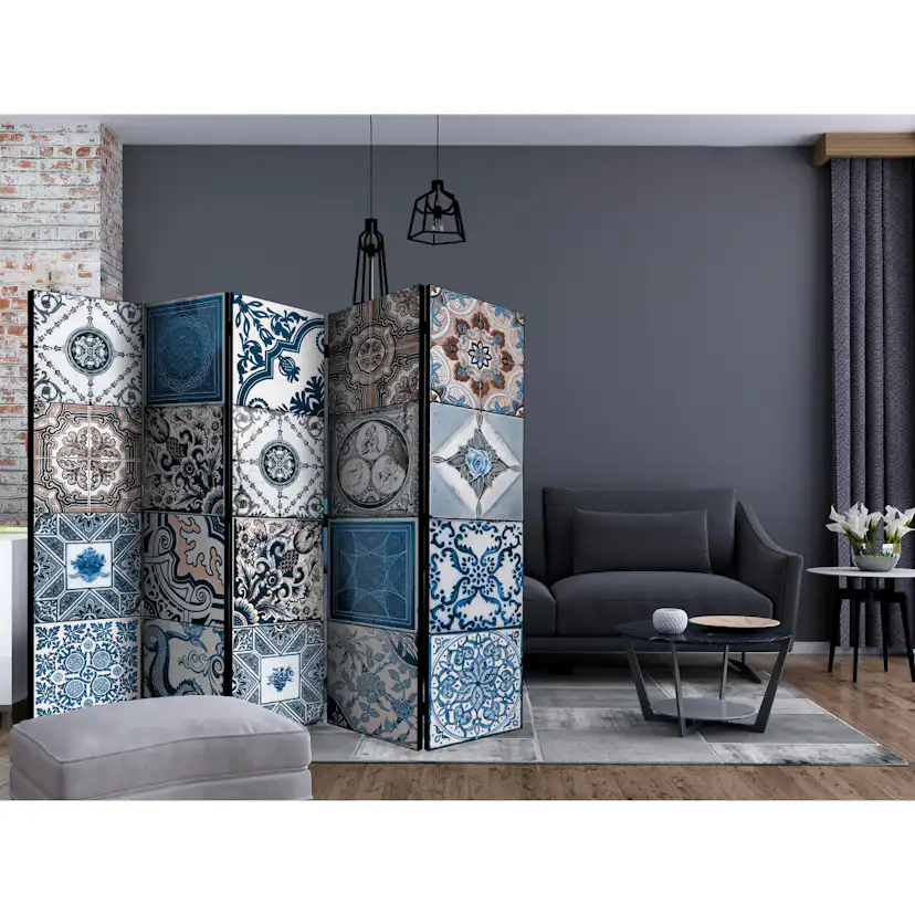 Rumsavdelare Skärmvägg Arkiio Blue Arabesque II 225x172 cm