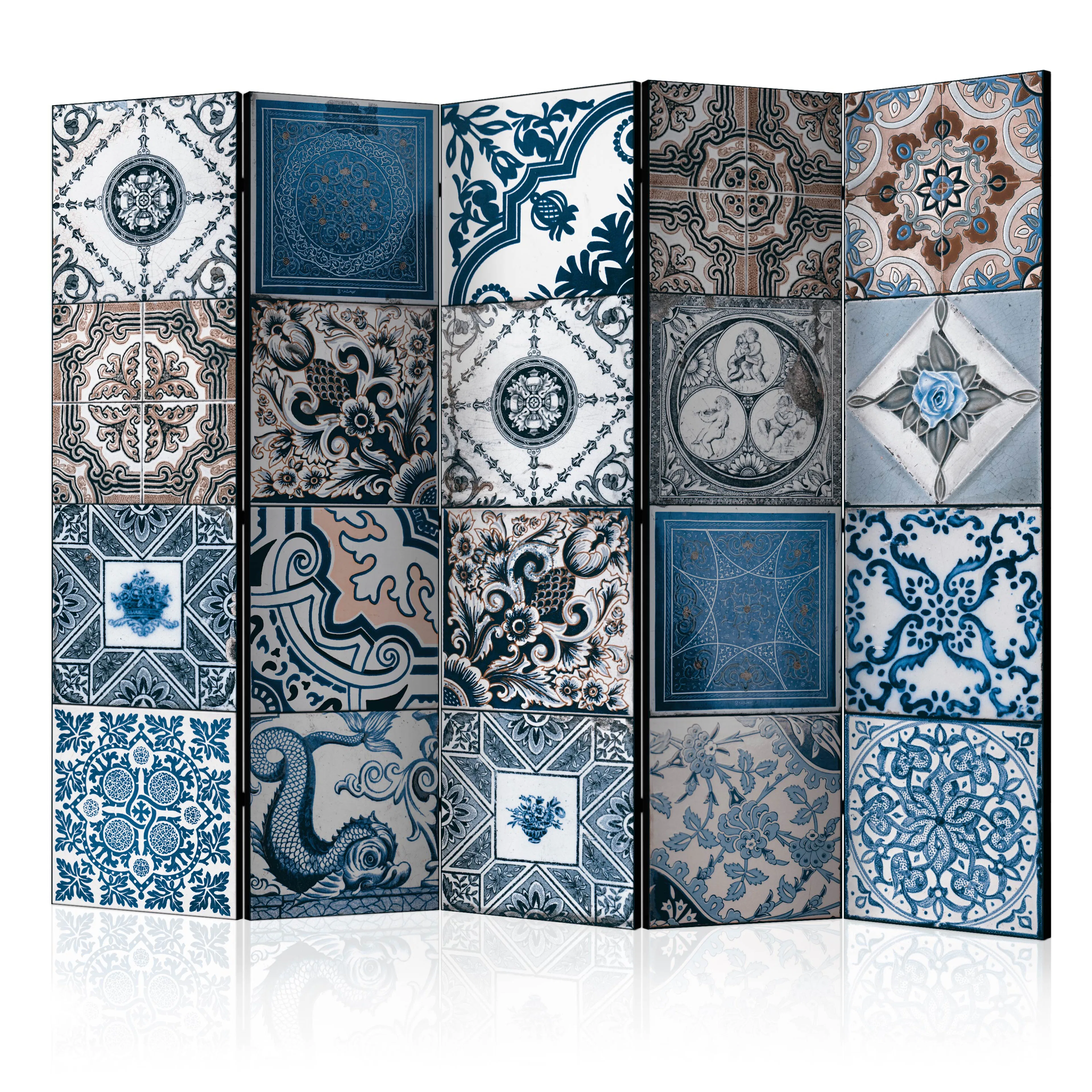 Rumsavdelare Skärmvägg Arkiio Blue Arabesque II 225x172 cm