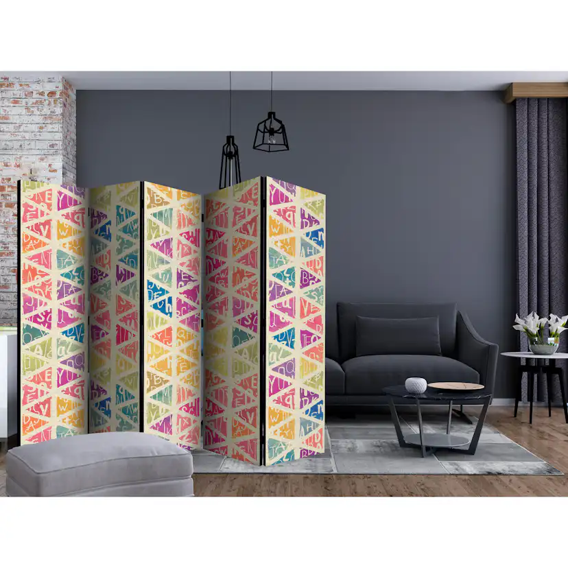 Rumsavdelare Skärmvägg Arkiio Letters and Triangles II 225x172 cm