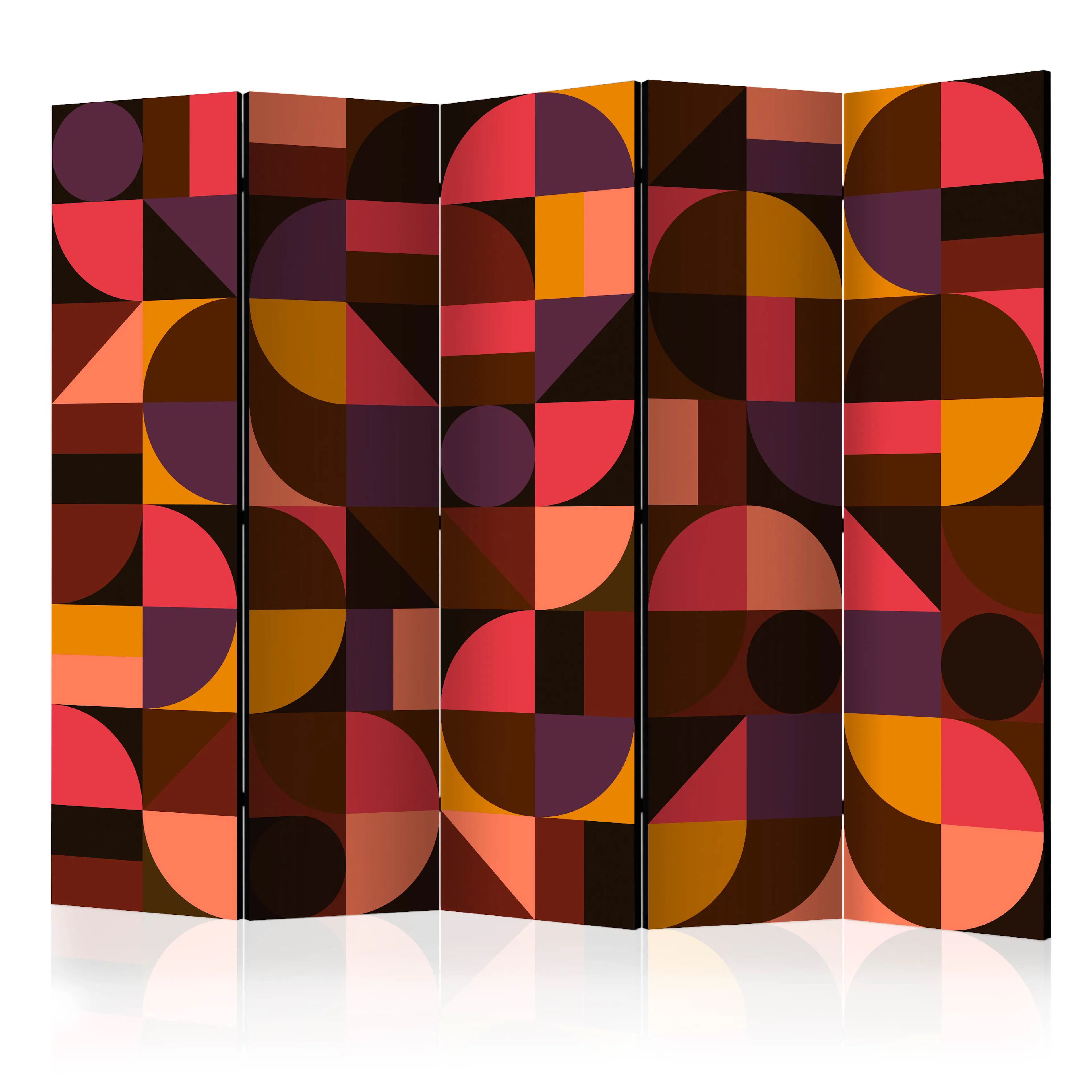 Rumsavdelare Skärmvägg Arkiio Geometric Mosaic Red II 225x172 cm