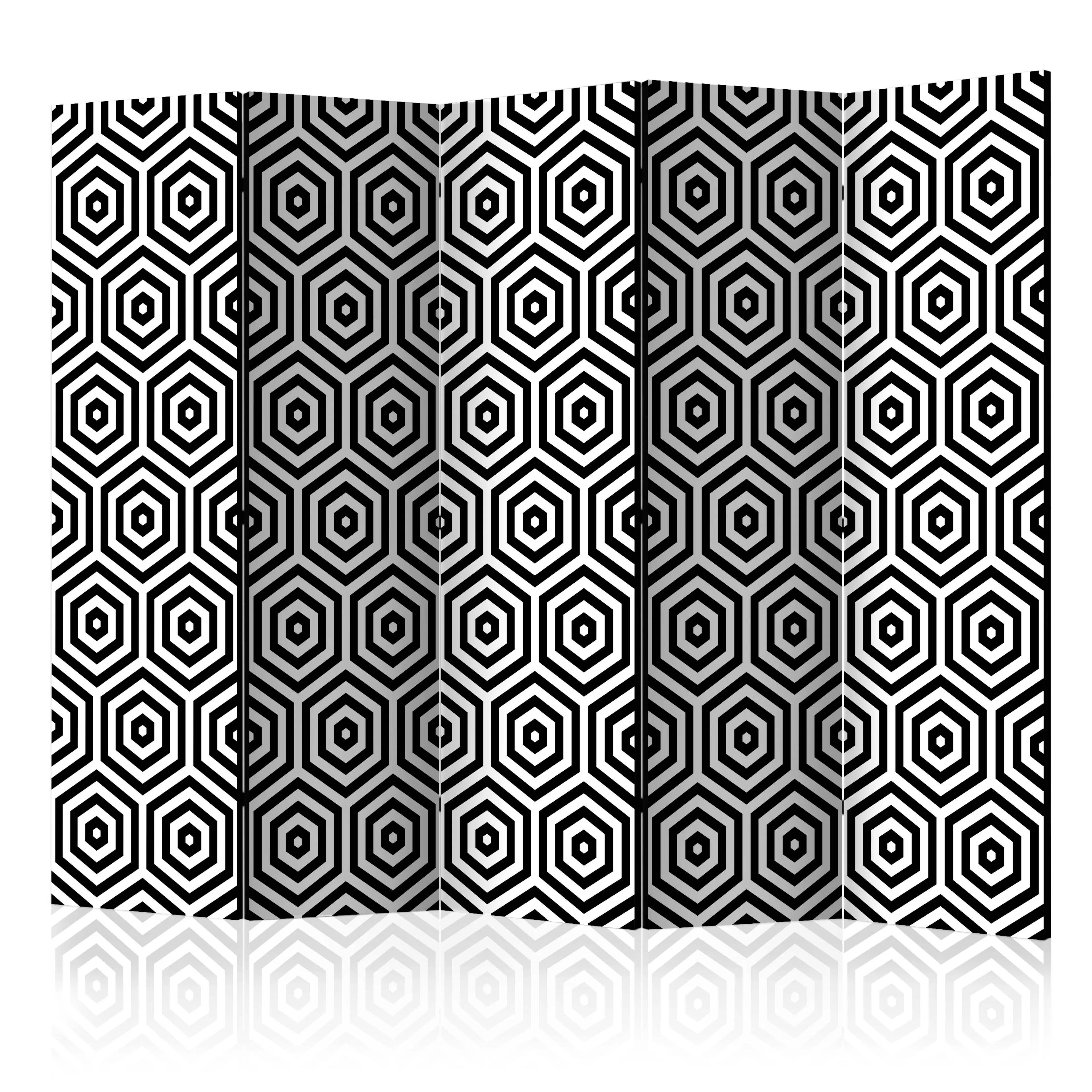 Rumsavdelare Skärmvägg Arkiio Black and White Hypnosis II 225x172 cm