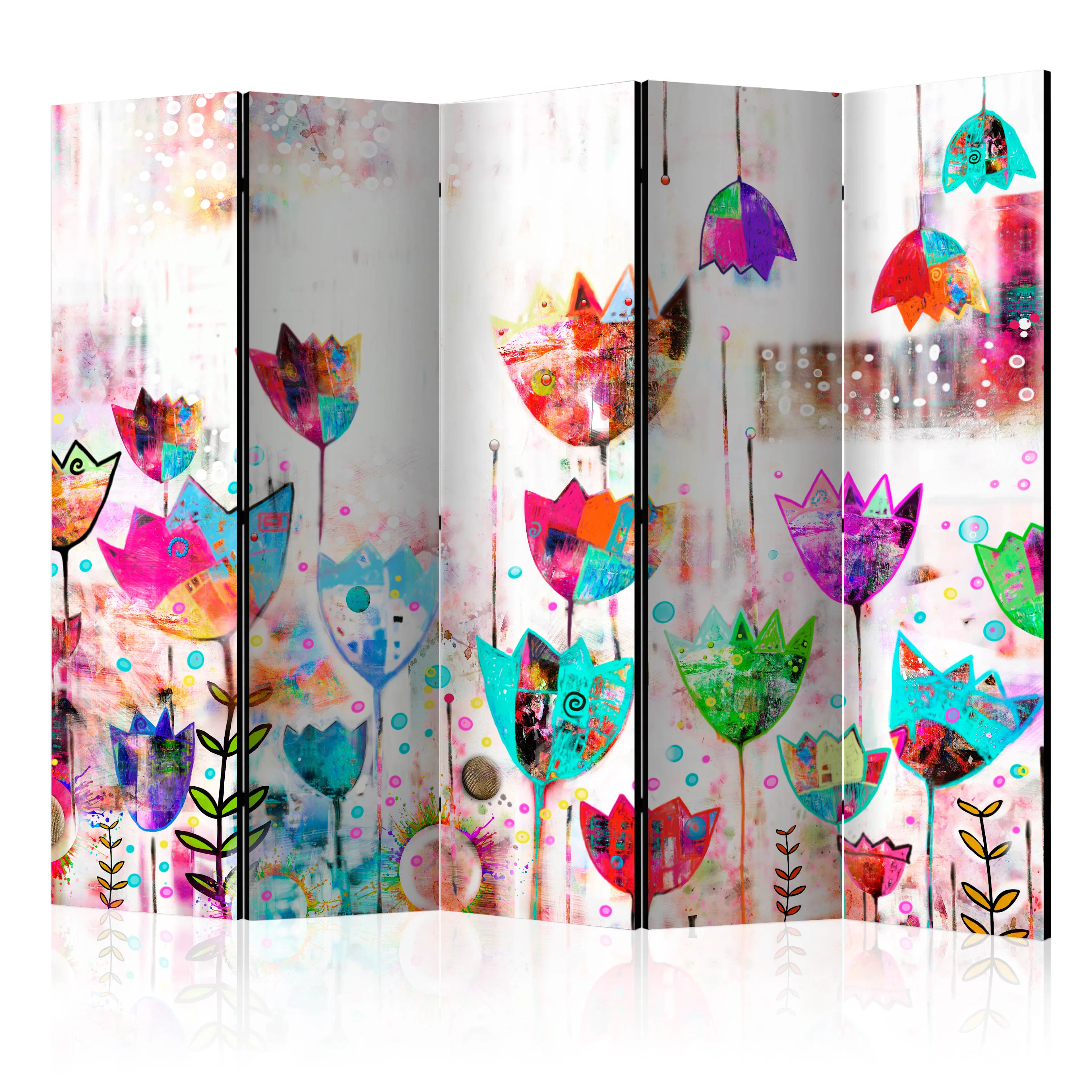 Rumsavdelare Skärmvägg Arkiio Colorful Tulips II 225x172 cm