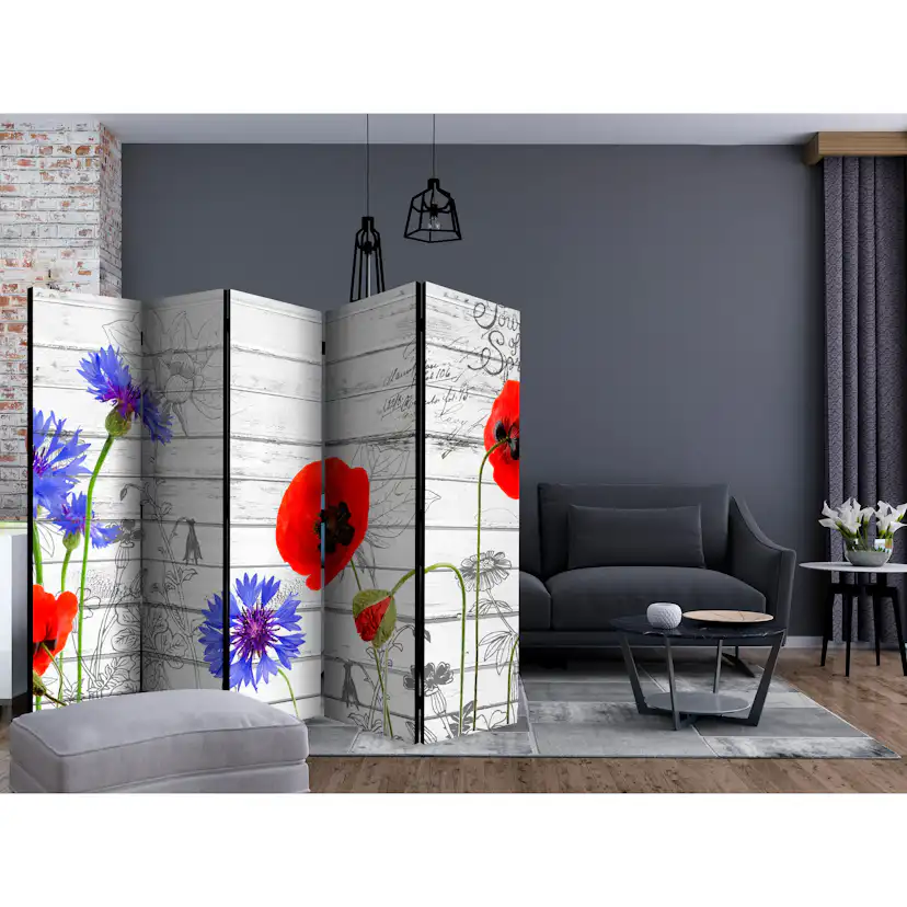 Rumsavdelare Skärmvägg Arkiio Wildflowers II 225x172 cm