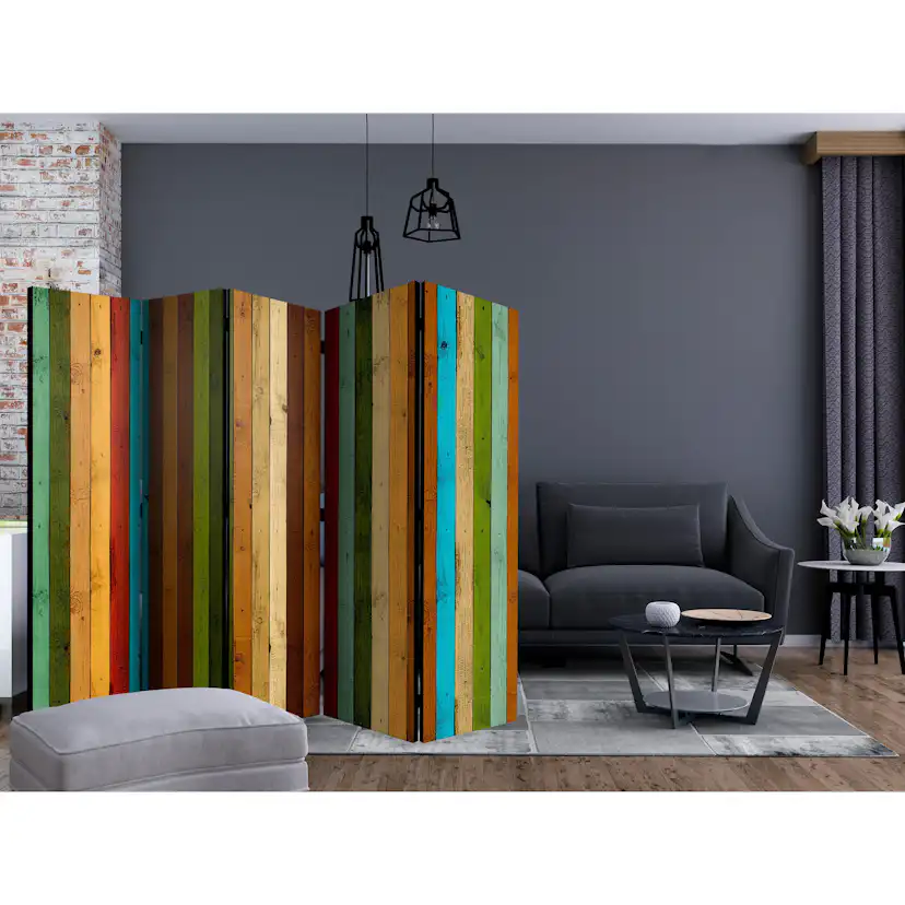 Rumsavdelare Skärmvägg Arkiio Wooden Rainbow II 225x172 cm