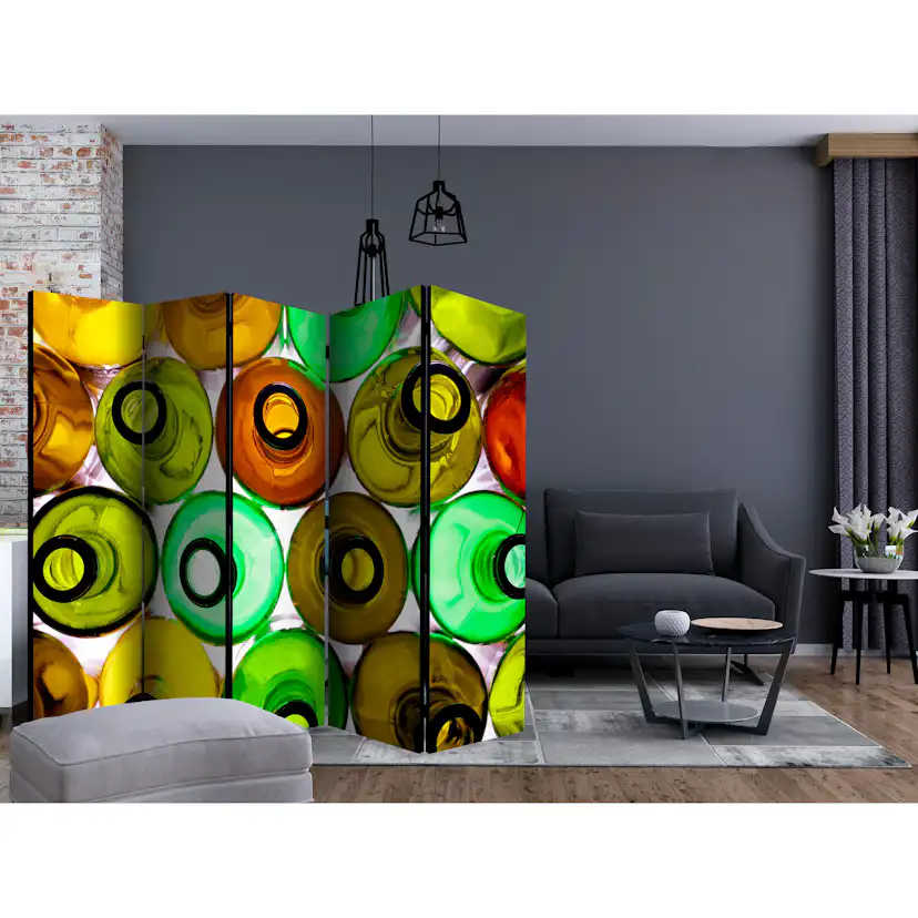 Rumsavdelare Skärmvägg Arkiio Bottles Background II 225x172 cm