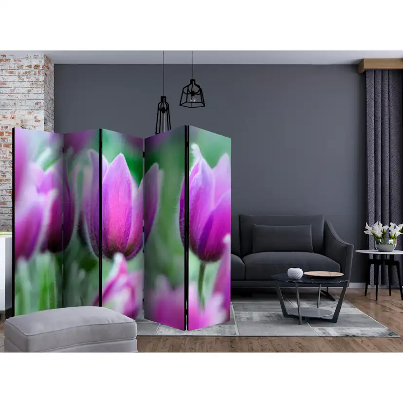 Rumsavdelare Skärmvägg Arkiio Purple Spring Tulips II 225x172 cm
