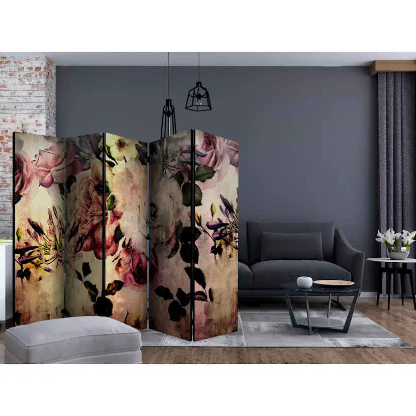 Rumsavdelare Skärmvägg Arkiio Nostalgia Flowers II 225x172 cm
