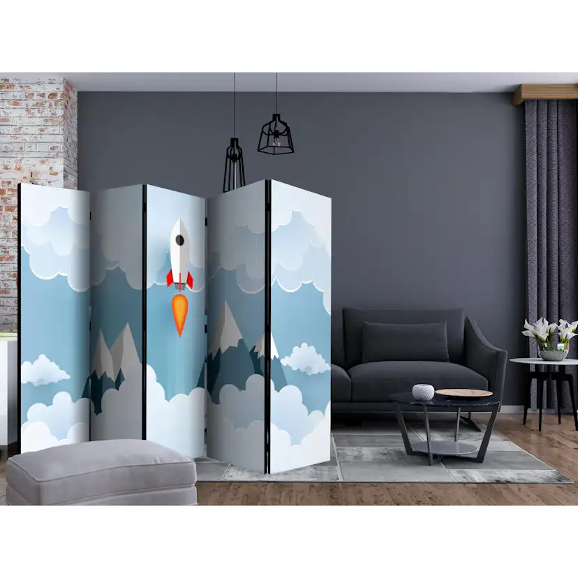 Rumsavdelare Skärmvägg Arkiio Rocket in the Clouds II 225x172 cm