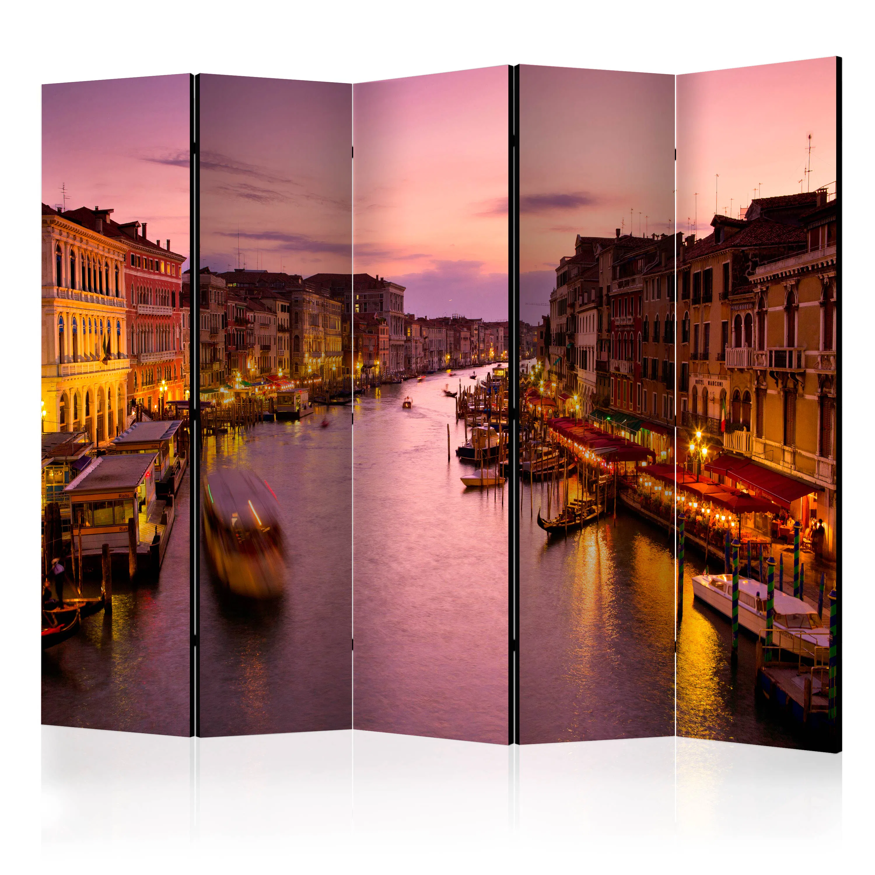 Rumsavdelare Skärmvägg Arkiio City of Lovers Venice by Night II Violett/Brun 225x172 cm