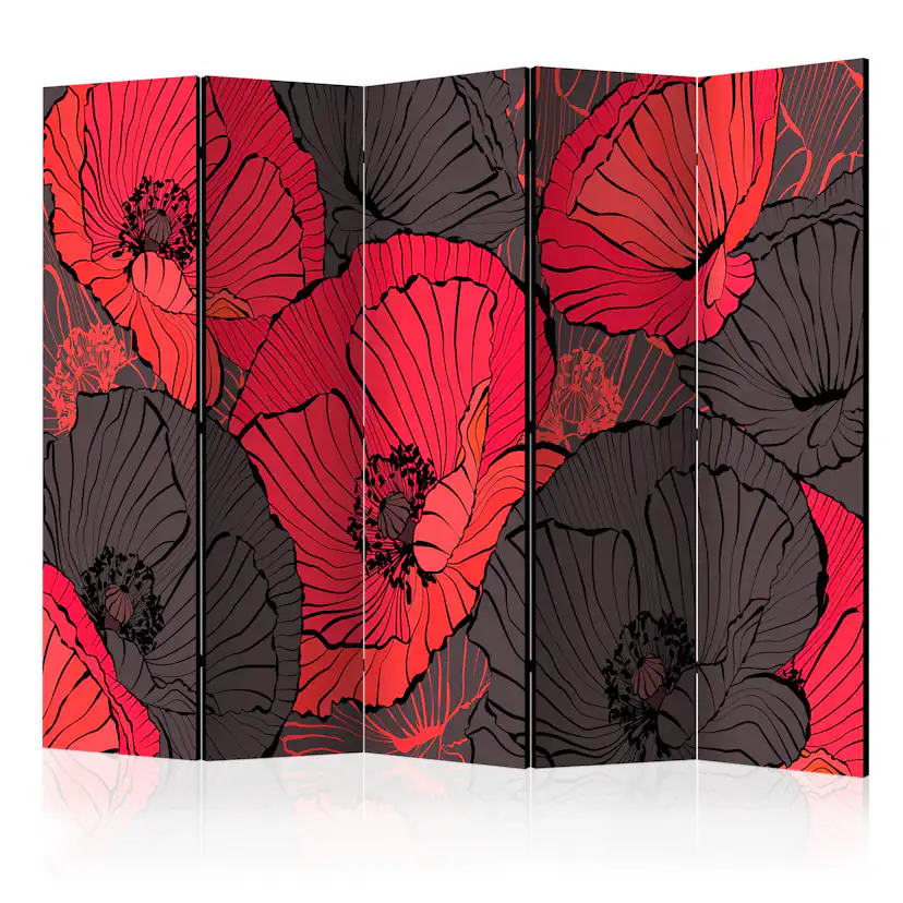 Rumsavdelare Skärmvägg Arkiio Pleated Poppies II 225x172 cm